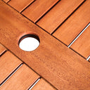 59" x 31" x 29" Solid Wood Outdoor Dining Table With Umbrella Hole - Brown