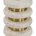 Adames - Travertine Drink Table - Brass / White