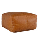 Uttermost Leather Pouf – genuine leather finish in rich brown tones