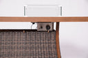 Wicker Outdoor Gas Fire Pit Table With Ice Bucket - Brown