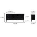 Eleanor - 6 Drawer Dresser - Black - Moe's Home Collection - Dressers - Elite Enclave Home