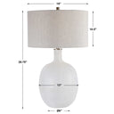 Whiteout - Mottled Glass Table Lamp - White
