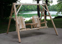 87" Solid Wood Swing Chair - Natural