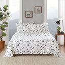 Flannel - 4 Piece California King Sheet Set - Green Trees & Trucks