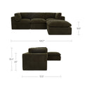 Cates - Lounge Modular Sectional - Dark Green - Moe's Home Collection - Stationary Sectionals - Elite Enclave Home