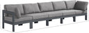 Nizuc - Outdoor Patio 5 Seat Modular Sofa With Gray Frame - Meridian Furniture - Stationary Sectionals- Elite Enclave Home