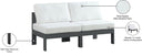 Nizuc - Outdoor Patio 2 Seat Armless Modular Sofa With Gray Frame