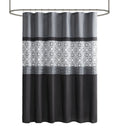 Donnell - Embroidered And Pieced Shower Curtain - Black / Gray - 510 Design - Shower Curtains - Elite Enclave Home