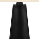 Geometric Table Lamp With Beige Drum Shade - Black - HomeRoots - Table Lamps - Elite Enclave Home