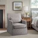 London - Skirted Swivel Chair - Grey - Martha Stewart - Swivel Chairs - Elite Enclave Home