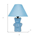 Bedside Table Lamp With Blue Empire Shade - Blue