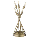 Metal Six Light Novelty Table Lamp - Brass