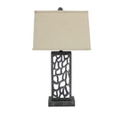 Metal With Multi Mini Grotto Pattern Table Lamp - Silver