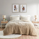 Brielle - Ombre Shaggy Long Fur Twin Comforter Mini Set - Natural