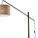 Swing Arm Floor Lamp With Beige Solid Color Drum Shade - Black / Beige - HomeRoots - Floor Lamps - Elite Enclave Home