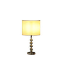 18" Metal Table Lamp With White Globe Shade - Silver