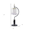 Metal Faux Crystal Chandelier Table Lamp - Black And Gold