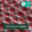 Flannel - 4 Piece Full Sheet Set - Red Plaid