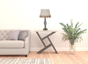 Metal Table Lamp With White And Brown Classic Empire Shade - Antiqued Brass