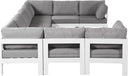 Nizuc - Outdoor Patio 9 Piece Modular Sectional With White Frame - Meridian Furniture - Stationary Sectionals- Elite Enclave Home