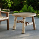 Rounded Solid Wood Outdoor Coffee Table - Natural