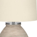 Concrete Round Table Lamp With Beige Drum Shade - Cream - HomeRoots - Table Lamps - Elite Enclave Home