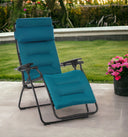 Steel Outdoor Zero Gravity Chair With Blue Cushion - Blue
