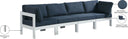 Nizuc - Outdoor Patio 4 Seat Modular Sofa With White Frame - Meridian Furniture - Stationary Sectionals- Elite Enclave Home