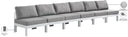 Nizuc - Outdoor Patio 6 Seat Armless Modular Sofa With White Frame - Meridian Furniture - Stationary Sectionals- Elite Enclave Home