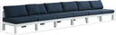 Nizuc - Outdoor Patio 6 Seat Armless Modular Sofa With White Frame - Meridian Furniture - Stationary Sectionals- Elite Enclave Home