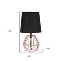 Copper Bedside Table Lamp With Empire Shade - Black