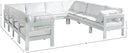 Nizuc - Outdoor Patio 10 Piece Modular Sectional With White Frame - Meridian Furniture - Stationary Sectionals- Elite Enclave Home