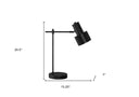 Metal Round USB Table Lamp With Black Drum Shade - Black - HomeRoots - Table Lamps - Elite Enclave Home