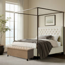 Shandra - Tufted Top Storage Bench - Sand - Madison Park - Storage Benches - Elite Enclave Home