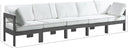Nizuc - Outdoor Patio 5 Seat Modular Sofa With Gray Frame - Meridian Furniture - Stationary Sectionals- Elite Enclave Home
