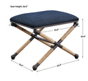 Firth - Small Fabric Bench - Navy