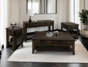 Dark Teak - End Table - Oil Black