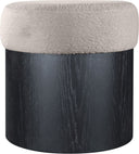 Nimes - Ottoman / Stool With Black Base - Meridian Furniture - Stool Ottomans - Elite Enclave Home