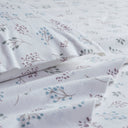 Cozy Cotton Flannel - King Printed Sheet Set - White Tossed Botanical