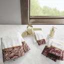 Aubrey - 6 Piece Jacquard Towel Set - Burgundy - Madison Park - Towel Sets - Elite Enclave Home