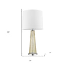 Glass Buffet Lamp With Off-White Empire Shade - Champagne
