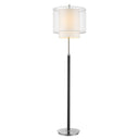 Traditional Shaped Floor Lamp With White Drum Shade - Chrome - HomeRoots - Floor Lamps - Elite Enclave Home