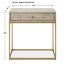 Pembrook - Side Table - Light Washed / Brass
