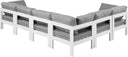 Nizuc - Outdoor Patio 6 Piece Modular Sectional With White Frame - Meridian Furniture - Stationary Sectionals- Elite Enclave Home