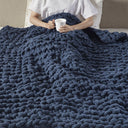 Chenille Chunky Knit - Throw - Navy Blue - Madison Park - Throws - Elite Enclave Home
