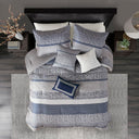 Rhapsody - King 7 Piece Comforter Set - Navy