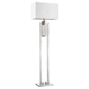 64" Traditional Shaped Floor Lamp With White Rectangular Shade - Nickel - HomeRoots - Floor Lamps - Elite Enclave Home