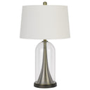 29" Metal Table Lamp With Empire Shade - Clear White