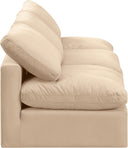Indulge - Velvet 3 Seat Modular Armless Sofa - Meridian Furniture - Stationary Sectionals - Elite Enclave Home
