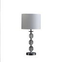 21" Bedside Table Lamp With White Drum Shade - Silver